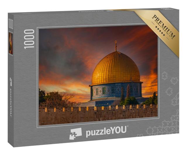 Puzzle 1000 Teile „Felsendom im Abendlicht, Jerusalem, Israel“