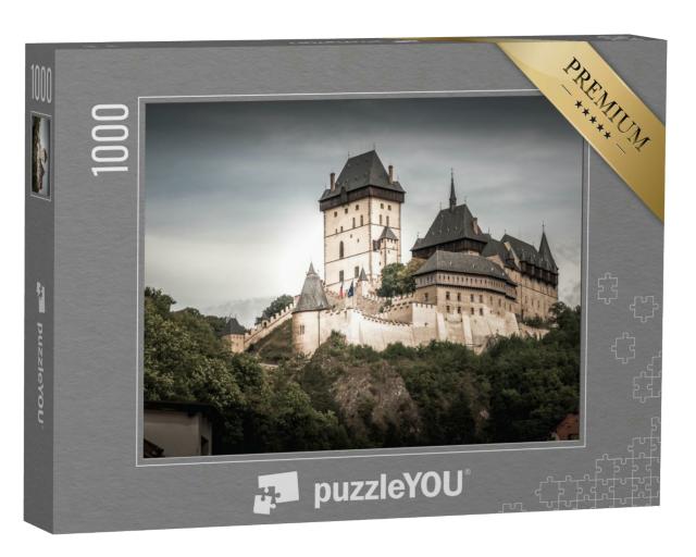 Puzzle 1000 Teile „Burg Karlstein, eine große gotische Burg, Mittelböhmen, Tschechische Republik“