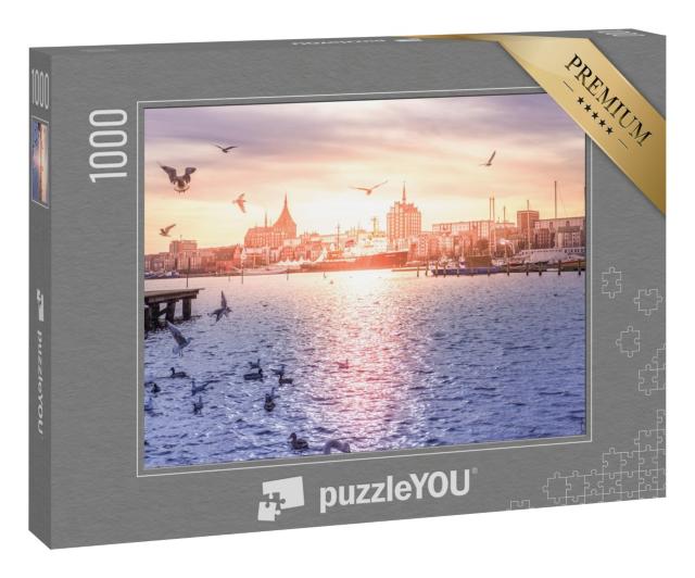 Puzzle 1000 Teile „Rostock am Morgen, Deutschland“