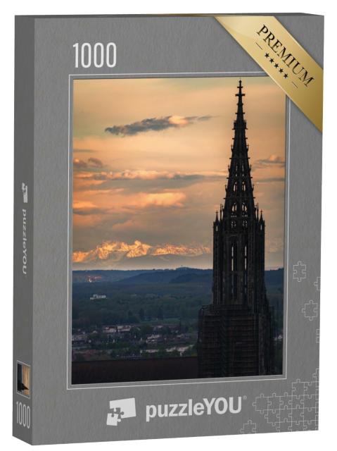 Puzzle 1000 Teile „Das Ulmer Münster bei Sonnenuntergang “