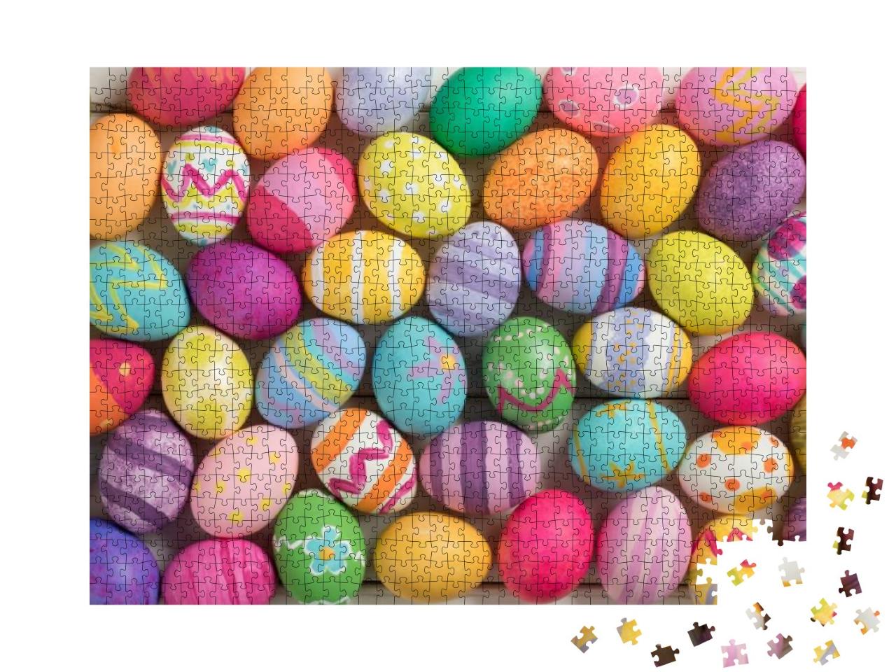Puzzle 1000 Teile „Viele bunte Ostereier“