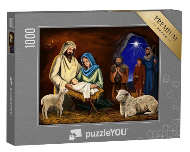 Puzzle 1000 Teile „Illustration: Die Weihnachtsgeschichte“