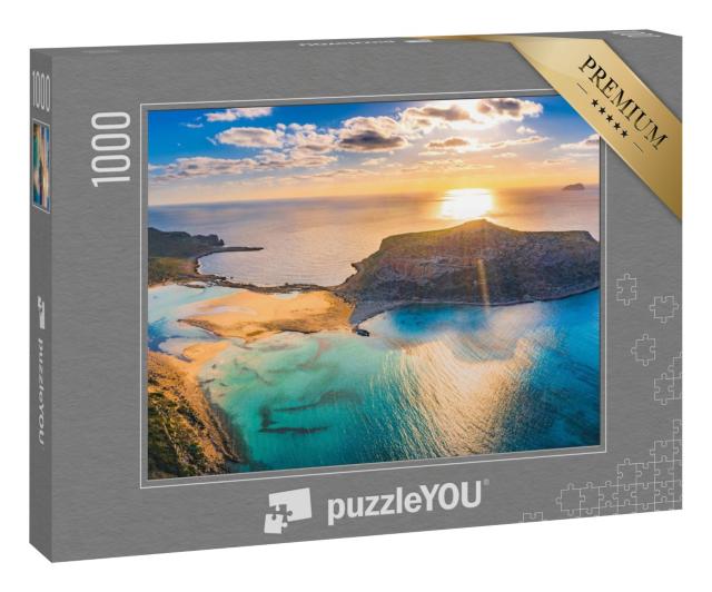 Puzzle 1000 Teile „Die Balos Lagune mit weißem Sandstrand, Kreta, Griechenland“