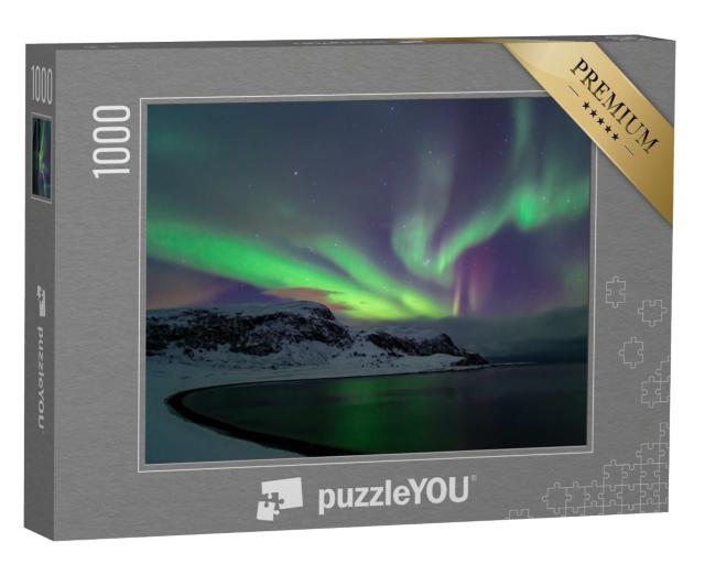 Puzzle 1000 Teile „Nordlicht Aurora Borealis am Nordkap“