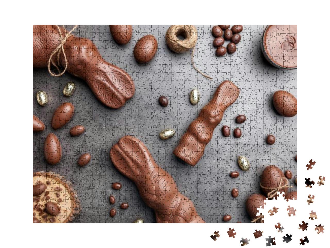 Puzzle 1000 Teile „Leckere Osterhasen aus Schokolade“