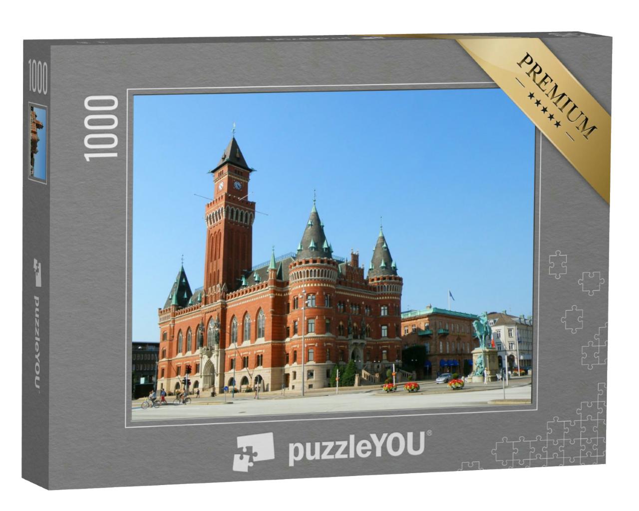 Puzzle 1000 Teile „Rathaus, prächtiges Wahrzeichen von Helsingborg, Schweden“
