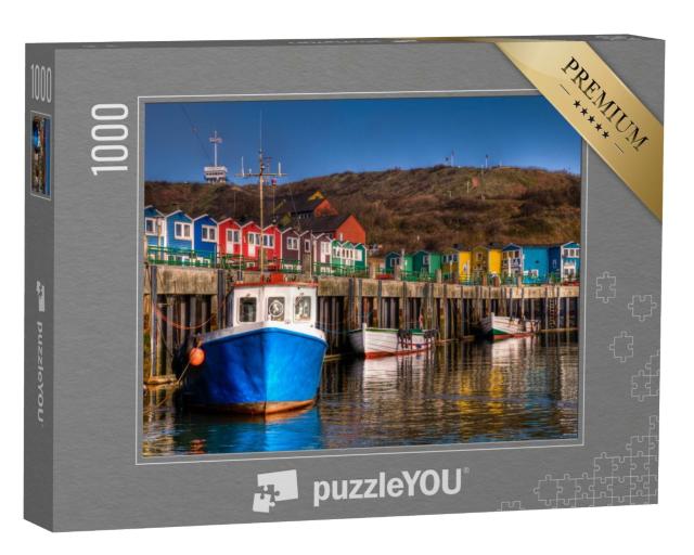 Puzzle 1000 Teile „Die Hummerbuden im Hafen der Insel Helgoland“