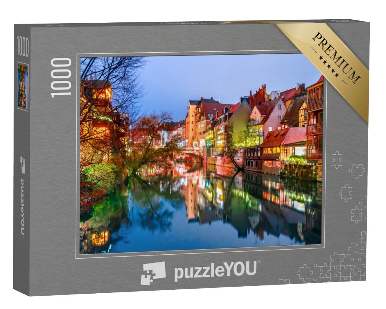 Puzzle 1000 Teile „Historische Altstadt von Nürnberg der Pegnitz, Deutschland“