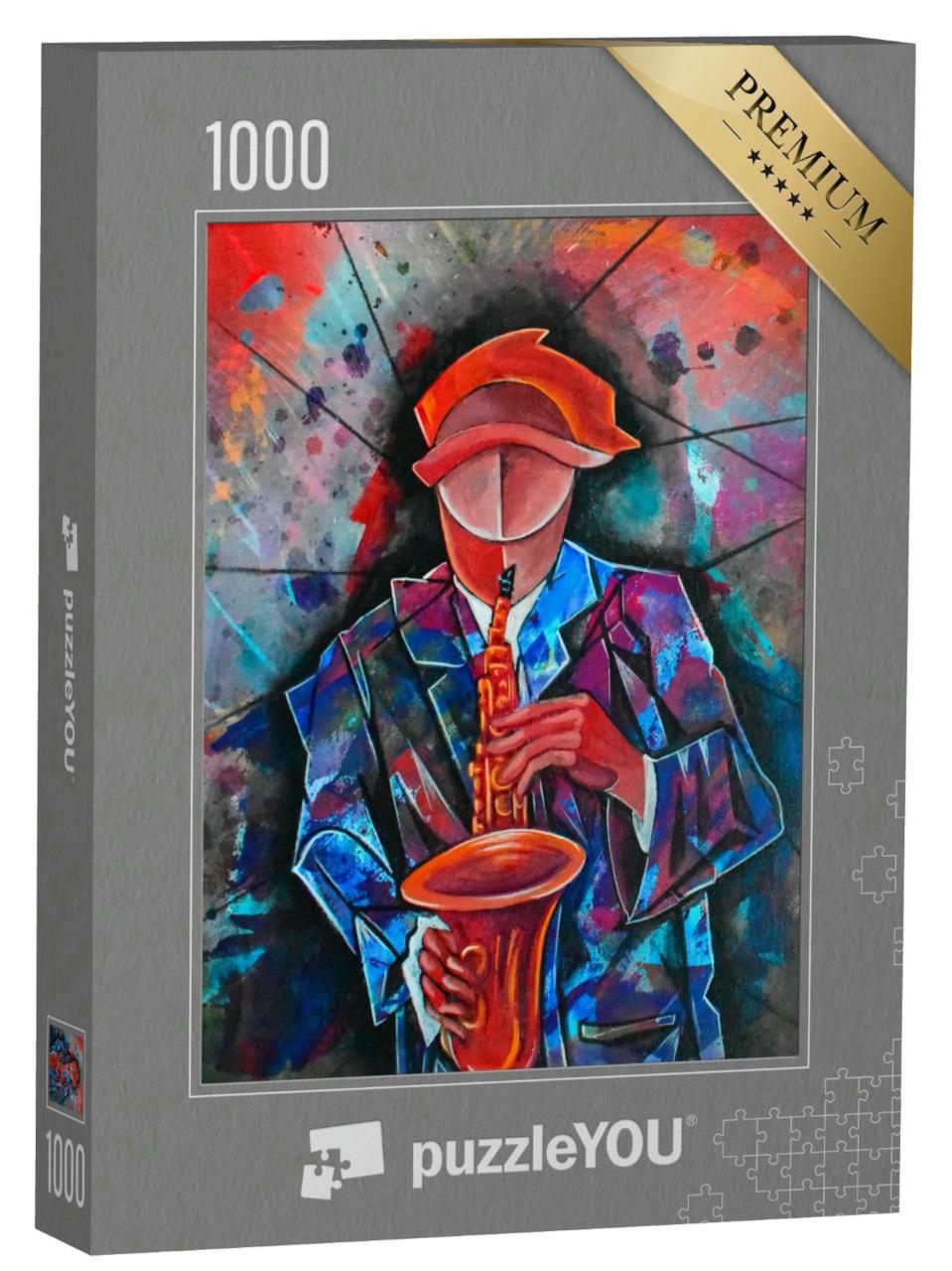 Puzzle 1000 Teile „Kubistischer Surrealismus: Ein Musiker“