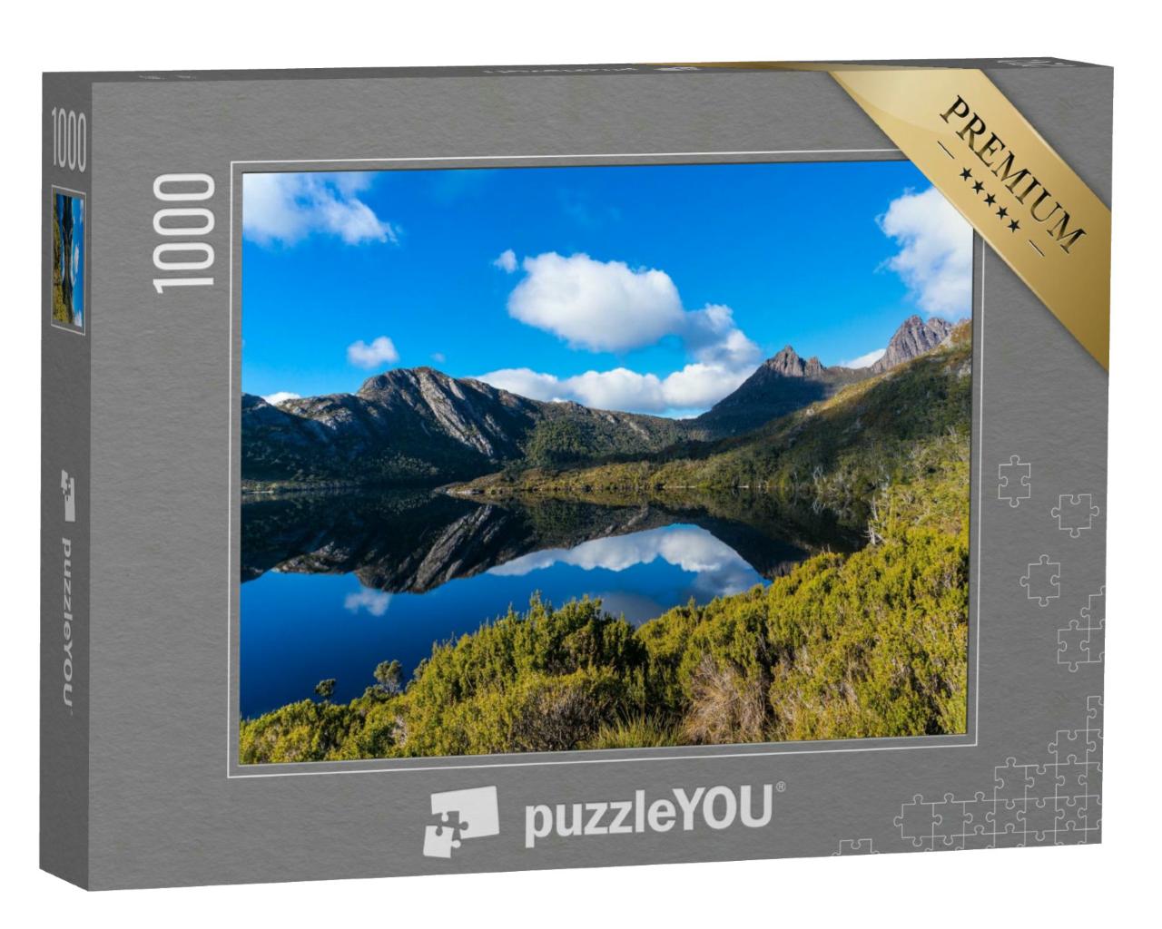 Puzzle 1000 Teile „Spiegelung des Cradle Mountain im Dove Lake, Australien“