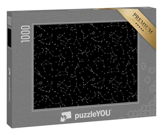 Puzzle 1000 Teile „Muster der Tierkreiskonstellationen, Formen aus Sternen und Linien“