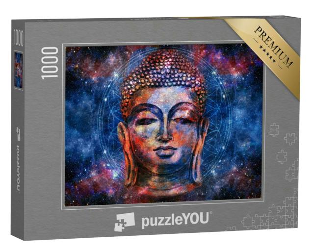 Puzzle 1000 Teile „Digitale Aquarell-Kunst: Buddha-Mandala“