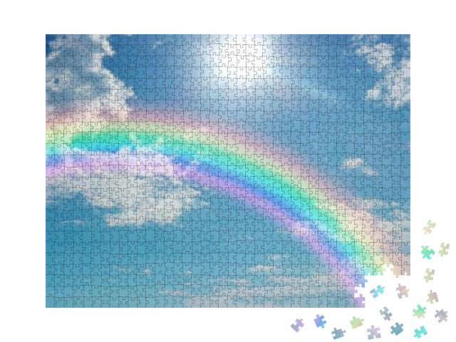 Puzzle 1000 Teile „Regenbogen am strahlendem Himmel“