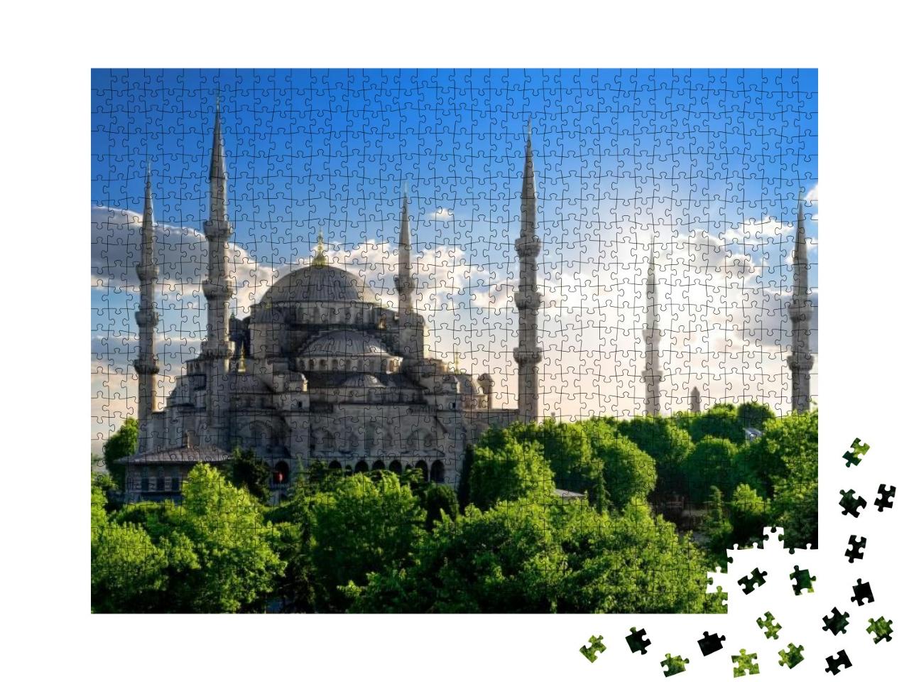 Puzzle 1000 Teile „Die Blaue Moschee an einem sonnigen Sommertag, Türkei“