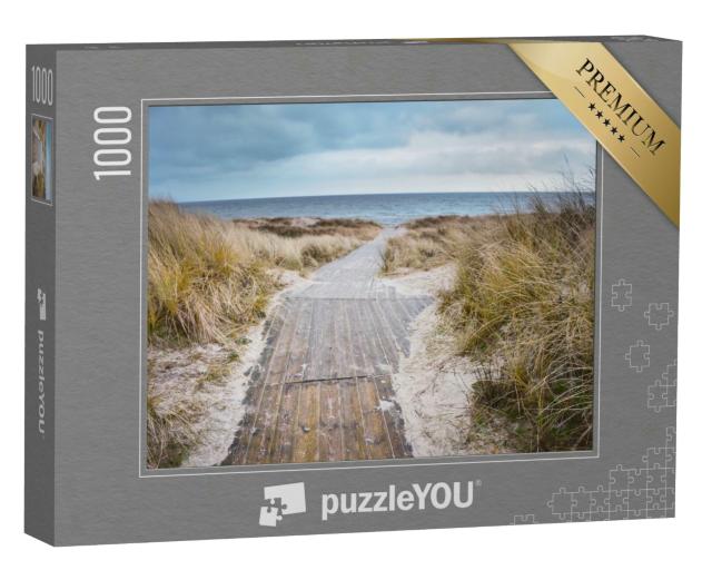 Puzzle 1000 Teile „Strand der Ostsee, Dünen an einem rauen Wintertag“