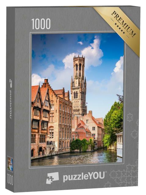 Puzzle 1000 Teile „Szenerie mit Wasserkanal in Brügge, Belgien“