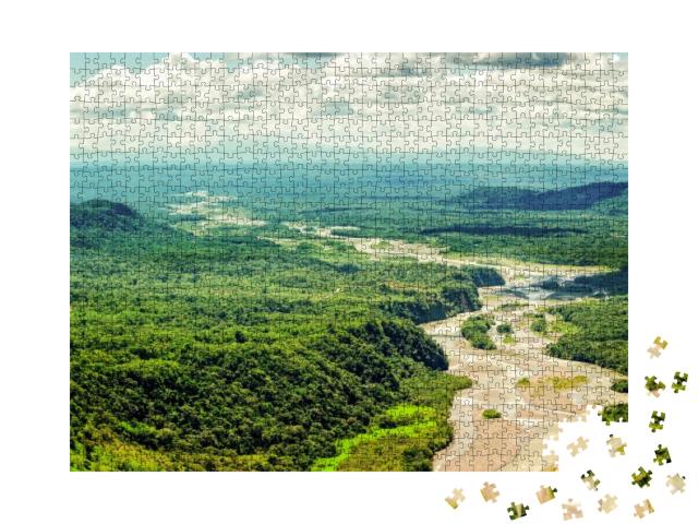 Puzzle 1000 Teile „Unendlich weites Flussbett des Amazonas in Ecuador“