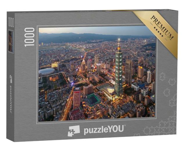 Puzzle 1000 Teile „Skyline des Stadtzentrums von Taipeh, Taiwan“