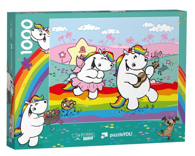 Puzzle 1000 Teile „Pummeleinhorn: Pummel & Friends - Regenbogen“