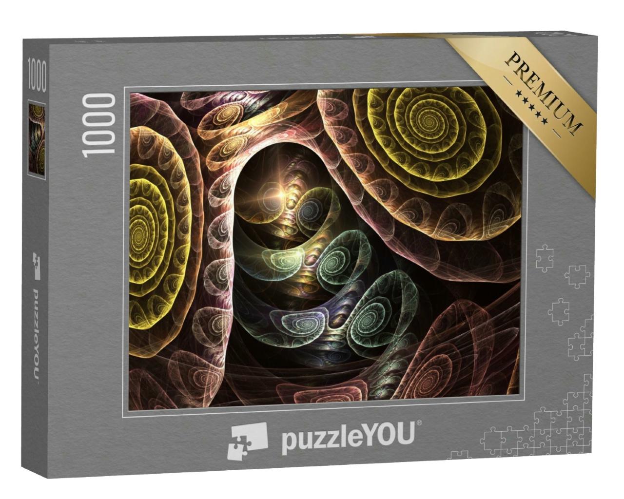 Puzzle 1000 Teile „Anspruchsvolle digitale Kunst: Fraktales Bild einer Spirale“