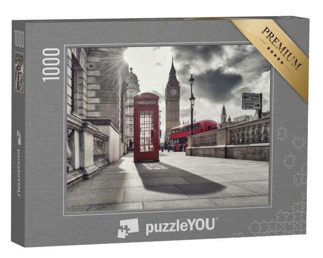 Puzzle 1000 Teile „Rote Telefonzelle und Big Ben in London, England“