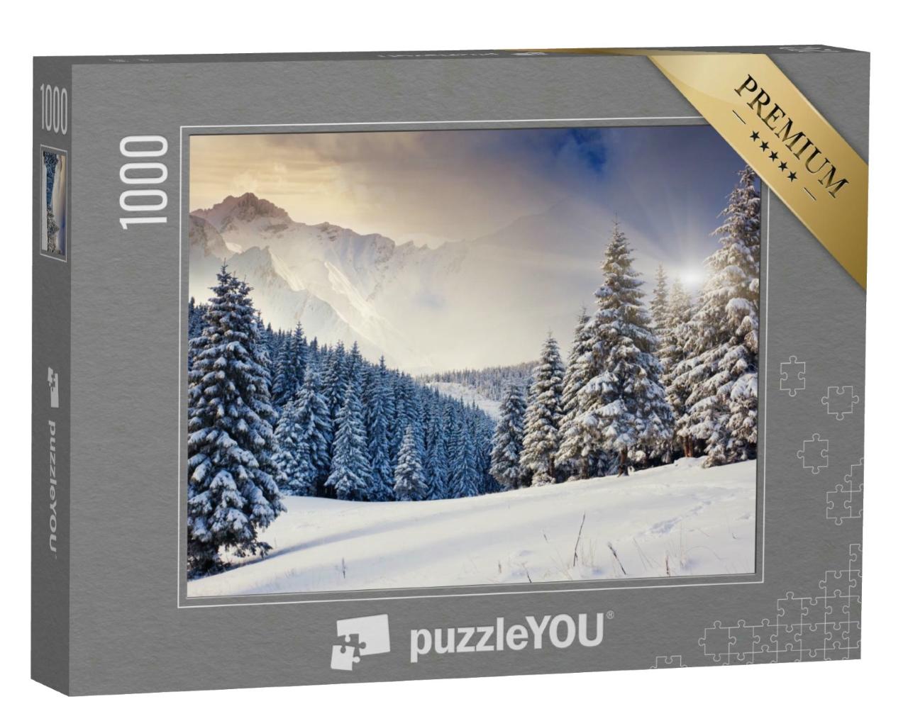 Puzzle 1000 Teile „Fantastische abendliche Winterlandschaft“