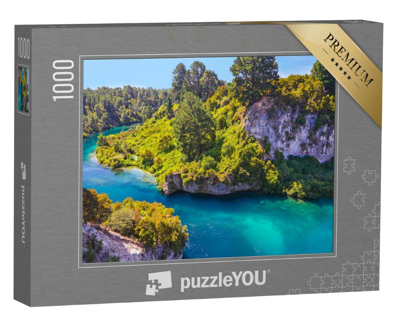 Puzzle 1000 Teile „Wunderschöner klarer Bergfluss in der grünen Natur“