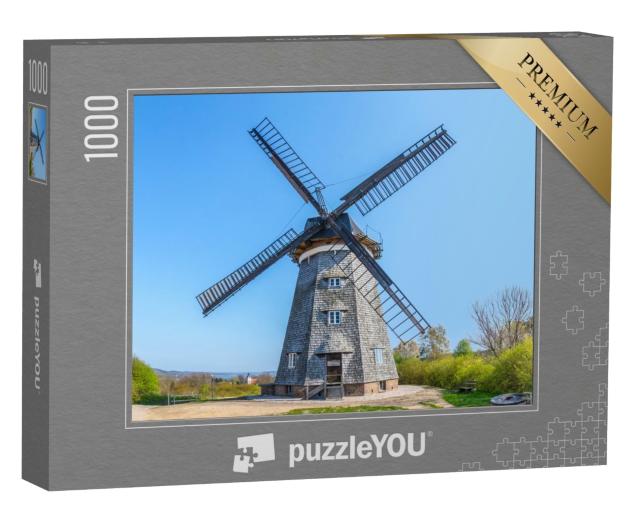Puzzle 1000 Teile „Holländerwindmühle von Benz auf der Insel Usedom, Ostsee, Deutschland“
