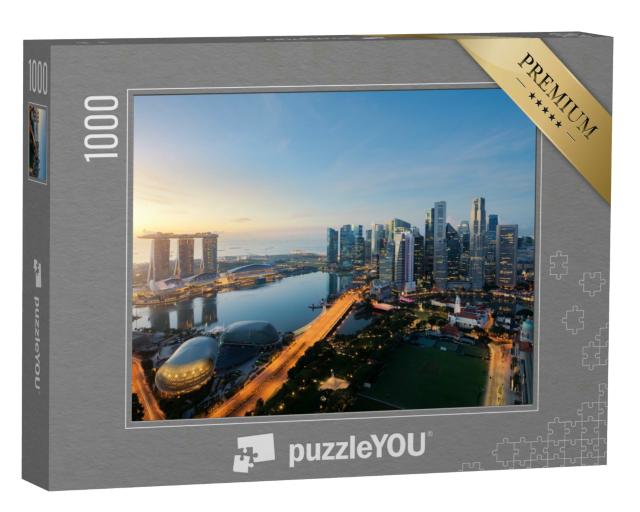Puzzle 1000 Teile „Dämmerung über Singapur“