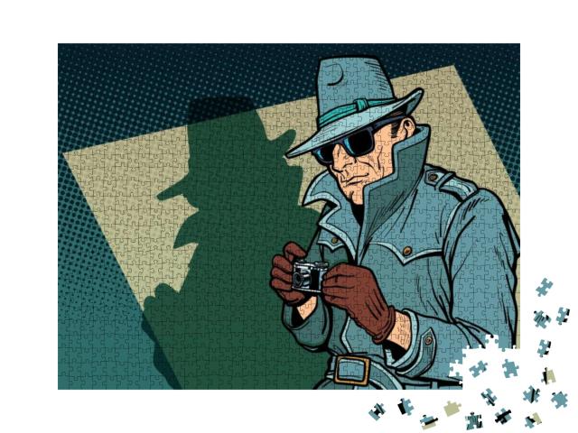 Puzzle 1000 Teile „Detektiv als Cartoon“