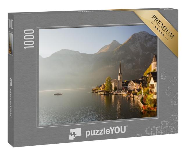 Puzzle 1000 Teile „Malerischer Morgenblick auf den Bergort Hallstatt, Österreich“