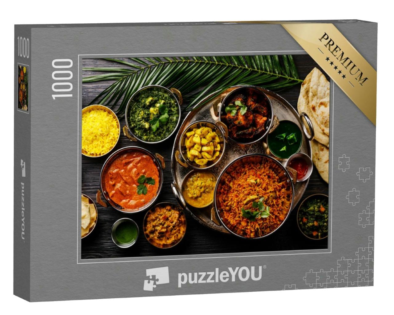 Puzzle 1000 Teile „Indisches Essen: Curry und Butter-Huhn“
