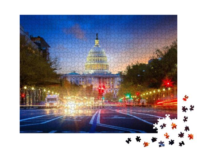 Puzzle 1000 Teile „Das Kapitolgebäude der Vereinigten Staaten, Washington DC“