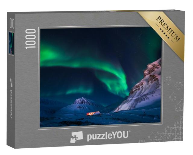 Puzzle 1000 Teile „Das polare Nordlicht über Spitzbergen, Norwegen“