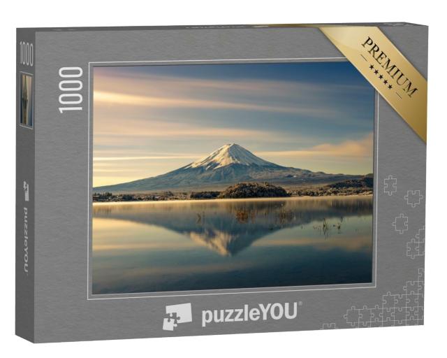 Puzzle 1000 Teile „Spiegelung des Fuji im Wasser, Herbst in Japan“