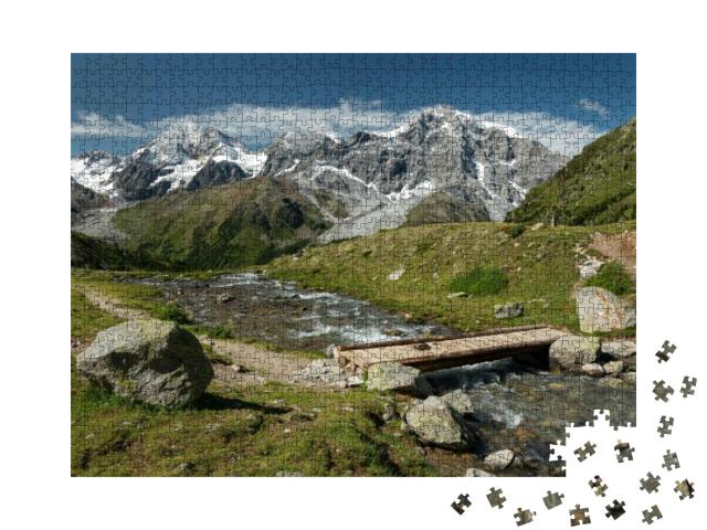 Puzzle 1000 Teile „Die Ortler-Alpen bei Sulden (Südtirol, Italien)“