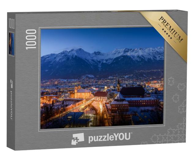 Puzzle 1000 Teile „Winterliches Innsbruck bei Nacht, Österreich“