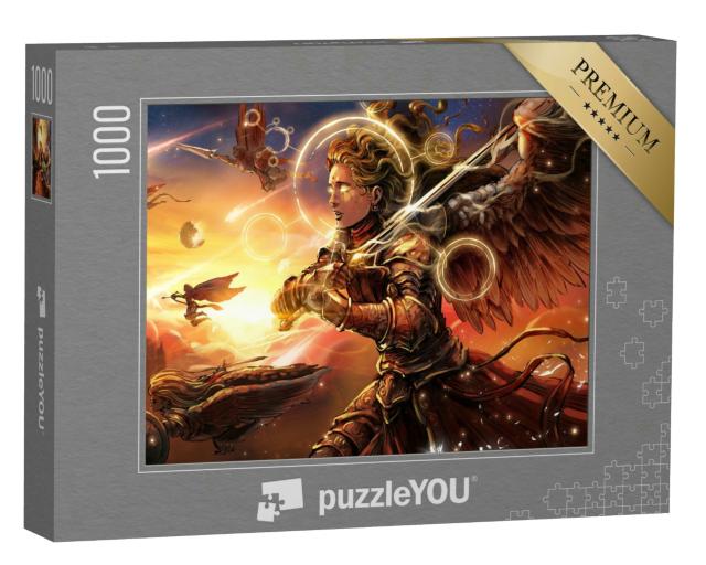 Puzzle 1000 Teile „Engelsarmee stellt eine schöne Ritterin dar“