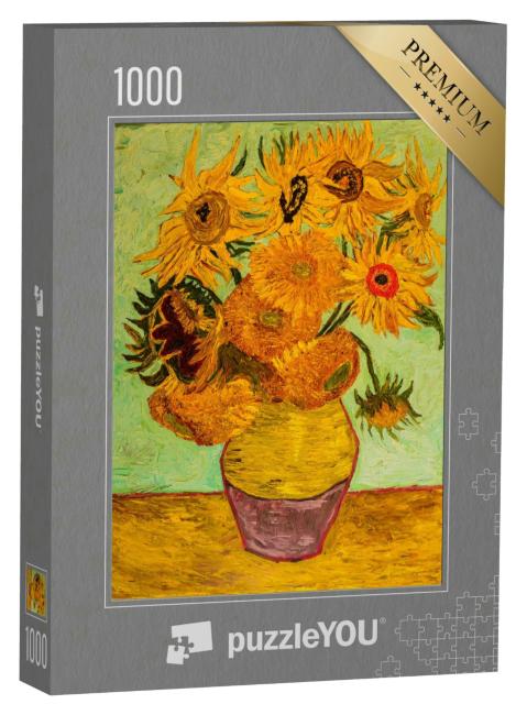 Puzzle 1000 Teile „Sonnenblumen, basierend auf dem Gemälde von Van Gogh“