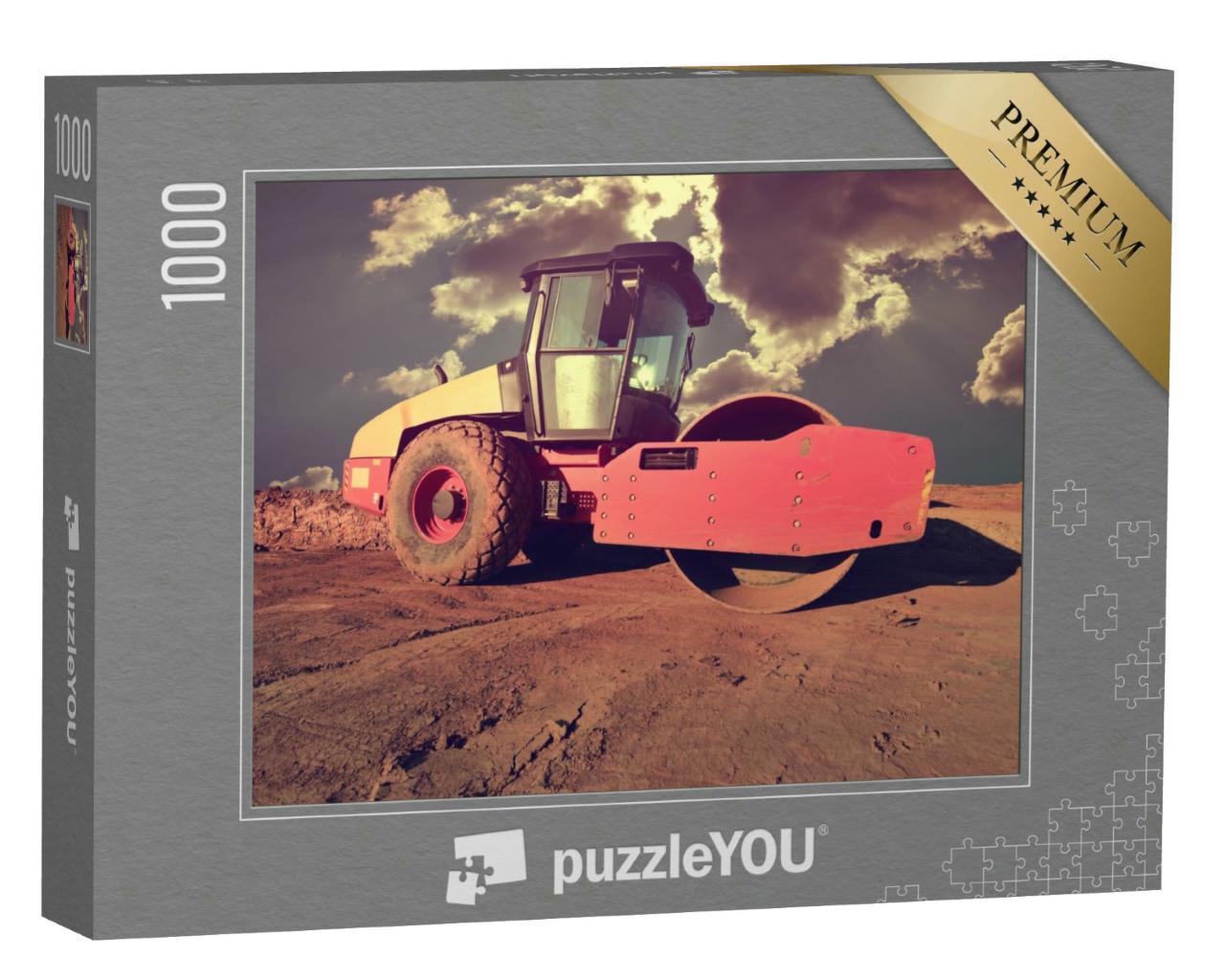 Puzzle 1000 Teile „Bodenverdichter für Straßenbauarbeiten“