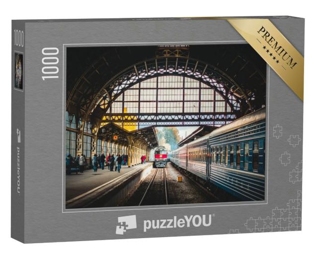 Puzzle 1000 Teile „Zugeinfahrt in den Bahnhof“