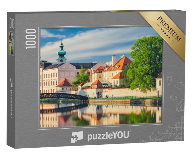 Puzzle 1000 Teile „Sonnenuntergang: Ansicht von Budweis, Tschechische Republik“