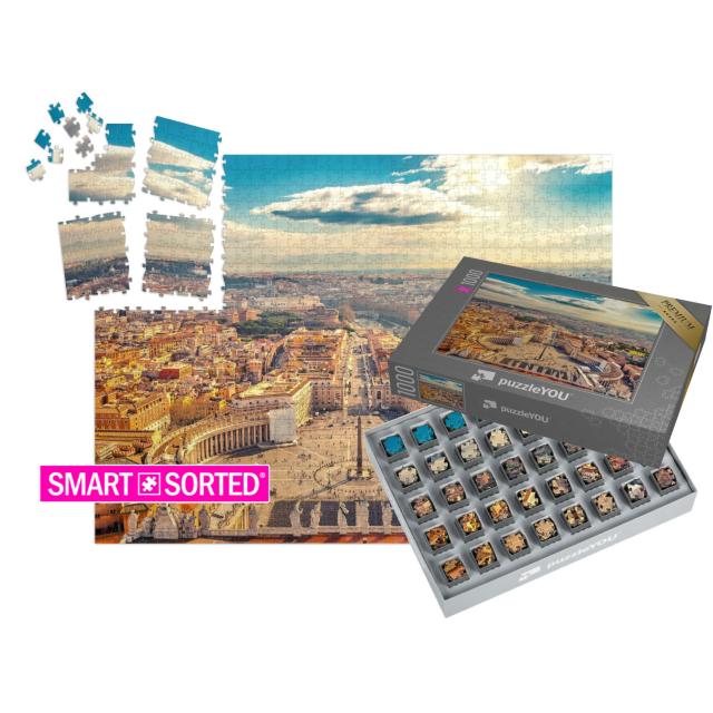 SMART SORTED® | Puzzle 1000 Teile „Petersplatz im Vatikan, Rom“