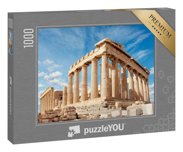 Puzzle 1000 Teile „Parthenon-Tempel an einem hellen Tag, Akropolis, Athen, Griechenland“