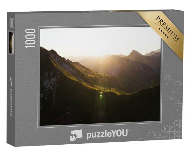 Puzzle 1000 Teile „Alpenpanorama in goldenem Sonnenlicht, Österreich“
