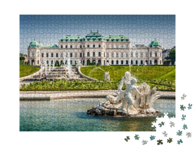 Puzzle 1000 Teile „Schöne Aussicht auf das berühmte Schloss Belvedere“