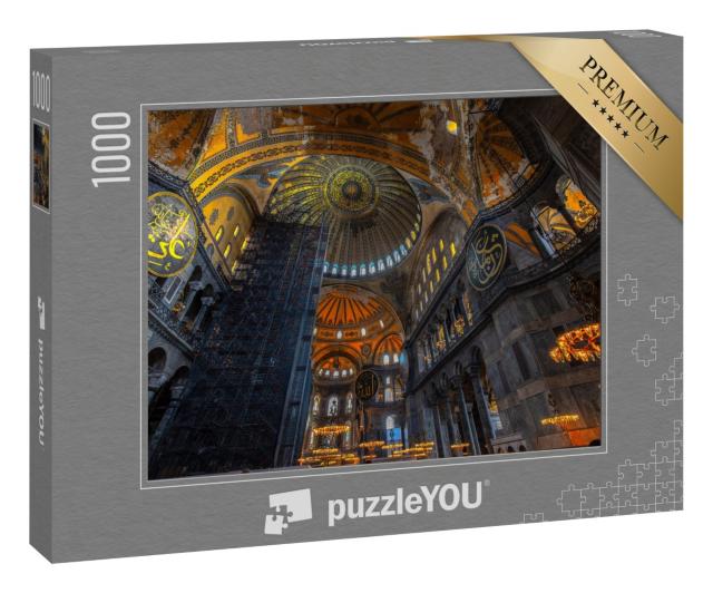 Puzzle 1000 Teile „Atemberaubende Innenansicht der Hagia Sophia. Istanbul, Türkei“
