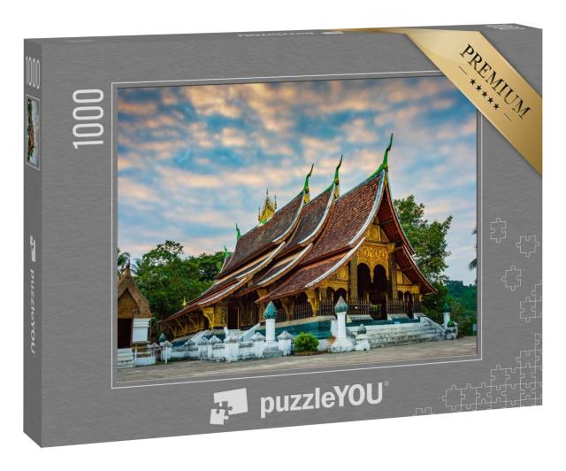 Puzzle 1000 Teile „Goldener Stadttempel Wat Xieng Thong, Luang Prabang, Laos“