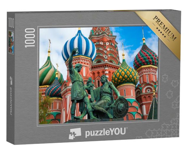 Puzzle 1000 Teile „Die Basilius-Kathedrale auf dem Roten Platz in Moskau, Russland“