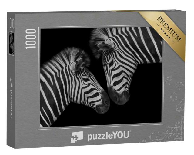 Puzzle 1000 Teile „Zebra-Jungtier und seine Mutter“
